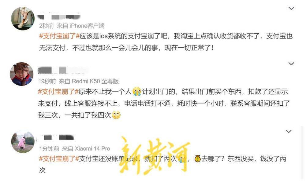支付宝崩了<strong></p>
<p>网店交易网</strong>！多名用户遭遇多重扣款问题 | 大鱼财经