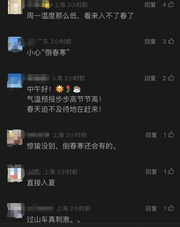 上海人<strong></p>
<p>美股期货</strong>，再坚持两天就能脱棉袄了！最高直冲23℃！能顺利入春吗？