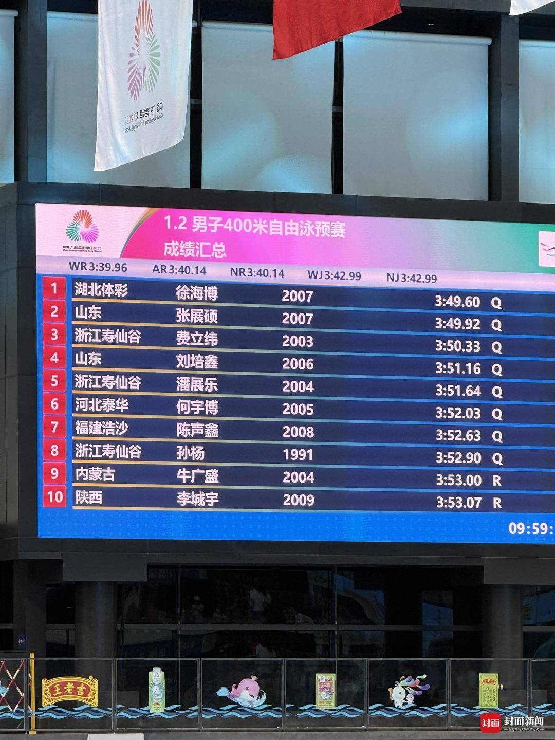 孙杨以0.1秒优势<strong></p>
<p>鑫坤币</strong>，惊险晋级全运会男子400米游泳决赛