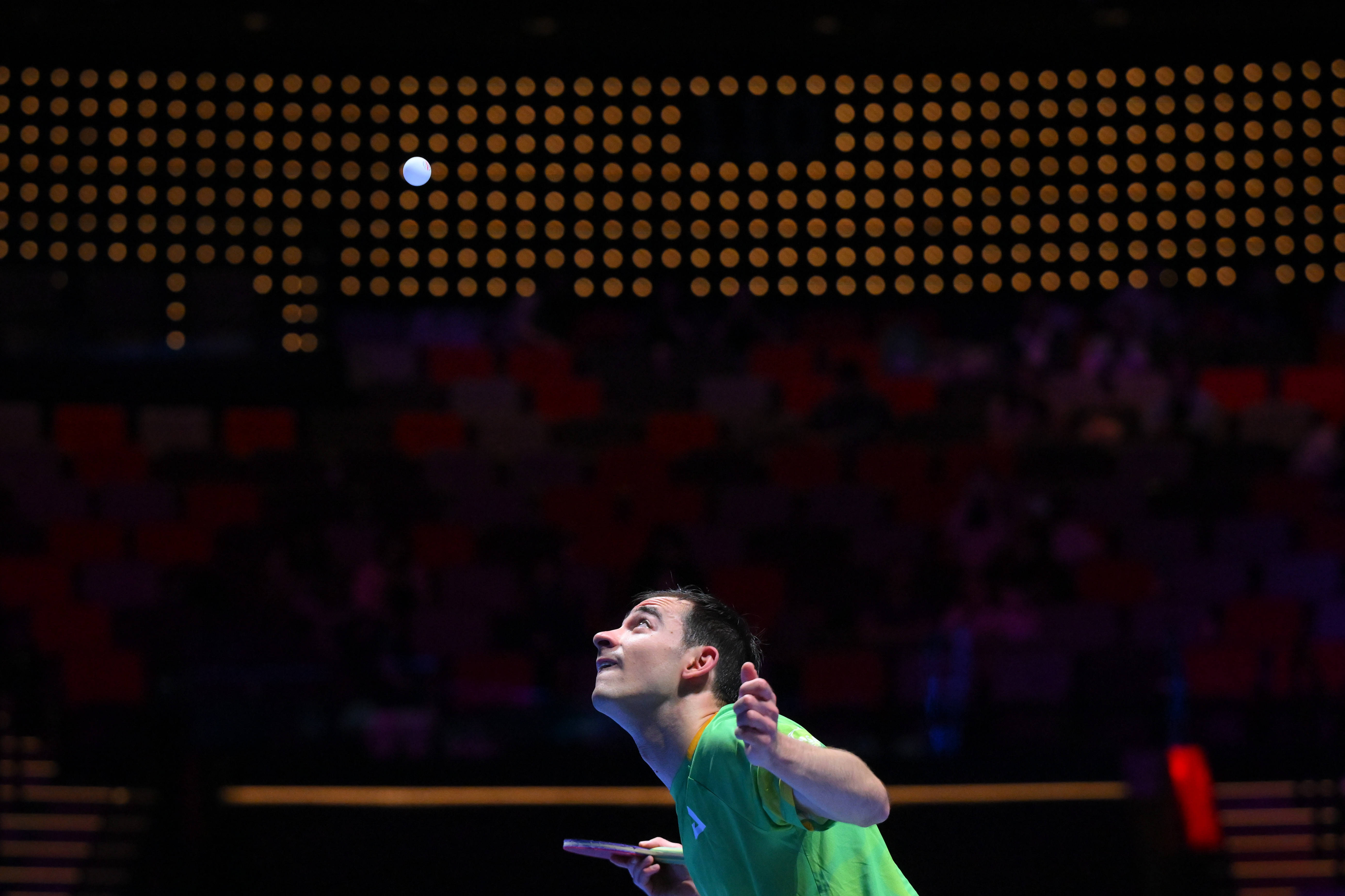 （体育）乒乓球——世界杯男单：雨果·卡尔德拉诺晋级四强